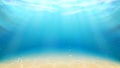 Underwater Ocean Sandy Bottom And Sunrays Vector Royalty Free Stock Photo