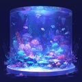 Underwater Paradise: Neon Reef Aquarium Royalty Free Stock Photo