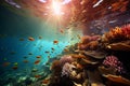 Underwater photo of a coral reef with fish