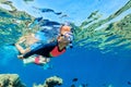 Family snorkeling in ocean Royalty Free Stock Photo