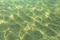 Underwater photo - seafloor, sun shines on sand Royalty Free Stock Photo