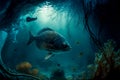 Underwater photo, unusual underwater scene and underwater ecology.