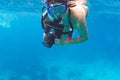 Underwater photographer with the camera Royalty Free Stock Photo