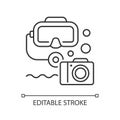 Underwater photography linear icon