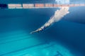 underwater picture of young female swimmer exercising Royalty Free Stock Photo