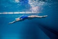 underwater picture of young female swimmer exercising Royalty Free Stock Photo