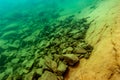 Underwater pile of virgin iron ore lost in shipping accident on Lake Superior Royalty Free Stock Photo