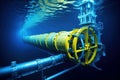 Underwater pipeline for gas or oil transport. Critical infrastructure