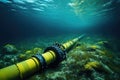 Underwater pipeline for gas or oil transport. Critical infrastructure