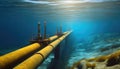 Underwater pipeline for oil and gas transport. Generated with AI