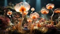 Underwater plant growth, coral reef beauty in nature, multi colored fish generated by AI