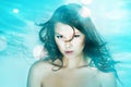 Underwater portrait of beautiful woman Royalty Free Stock Photo