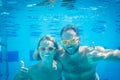 Underwater portrait of couple