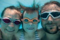 Underwater portrait of family Royalty Free Stock Photo