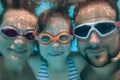 Underwater portrait of family Royalty Free Stock Photo