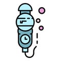 Underwater pressure manometer icon color outline vector Royalty Free Stock Photo