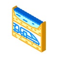 underwater railway tunnel isometric icon vector illustration