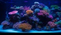 Underwater reef fish in nature deep blue aquatic sea life generated by AI