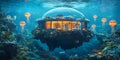 Underwater Restaurant Image Dome Structure Fish Coral Reef Royalty Free Stock Photo