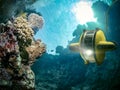 Underwater robot explores the deep sea Royalty Free Stock Photo