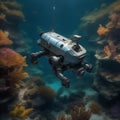 An underwater robot exploring the ocean floor, capturing images of deep-sea creatures3