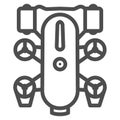 Underwater robot line icon, Robotization concept, underwater vehicle sign on white background, autonomous electric