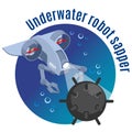 Underwater Robot Sapper Round Background Royalty Free Stock Photo