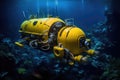 underwater robotic vehicle exploring ocean depths