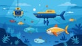 Underwater robots equipped with sonar technology gather and analyze data on ocean currents and nutrient distribution to