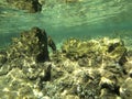 Underwater rocks