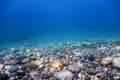 Underwater Rocks and Pebbles on the Seabed Royalty Free Stock Photo