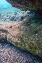 Underwater Rocks and Pebbles on the Seabed Royalty Free Stock Photo