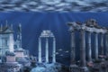 Underwater ruins illustration Royalty Free Stock Photo