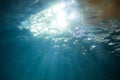 underwater scene background with sunlight,Thailand Royalty Free Stock Photo