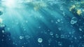 underwater scene with beautiful bubbles great for background