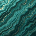 Underwater scene with blue ocean and small bubbles in a wavy pattern. Green and gold gradient background adds depth and contrast. Royalty Free Stock Photo
