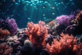 an underwater scene of corals and sea anemones Royalty Free Stock Photo