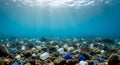 Underwater Plastic Pollution: A Bleak Reality Royalty Free Stock Photo
