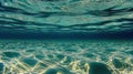 Underwater Scene with Teal and Green Water Texture and Sunlight Royalty Free Stock Photo