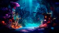 Underwater scene with tropical coral reef - AI generated