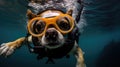 underwater scuba diving dog Royalty Free Stock Photo