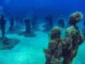 Underwater sculpture park in Lanzarote, Canary Islands Royalty Free Stock Photo