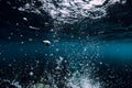 Underwater sea with air bubbles Royalty Free Stock Photo