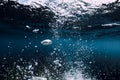 Underwater sea with air bubbles Royalty Free Stock Photo