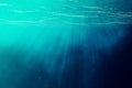 Underwater sea, ocean with light rays. 3d illustration Royalty Free Stock Photo