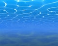 Underwater sea ocean water background. Vector aquarium underwater deep surface rays