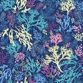 Underwater seaweed seamless pattern background Royalty Free Stock Photo