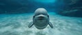 Underwater Serenity: Beluga\'s Graceful Smile. Concept Underwater Photography, Marine Wildlife,