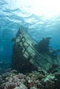 Underwater shipwreck of the Kormoran. Royalty Free Stock Photo