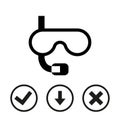 Underwater Snorkelling icon stock vector illustration flat design